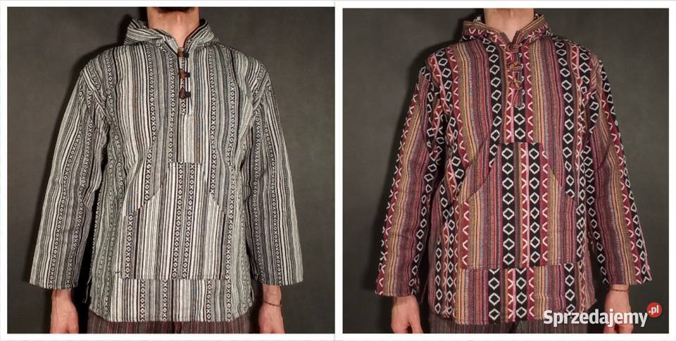 Męska Bluza Z Kapturem z Indii 100 Bawełna Kurta Rozmiar uniwersalny Kudowa-Zdrój
