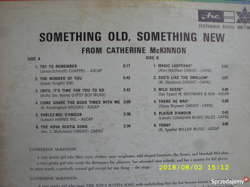 Pop LP CATHERINE MCKINNONSOMETHING OLD CANADA dolnośląskie Wołów sprzedam