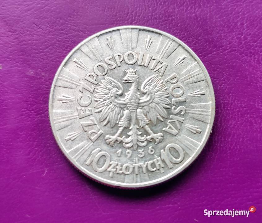 Moneta II RP 10 1936 PIŁSUDSKI Srebro Oryginał Pruszków sprzedam