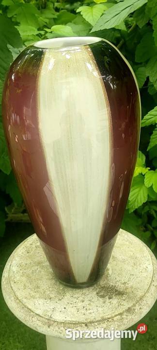 Vintage Ręcznie dmuchany Murano Ametyst i biel Pabianice