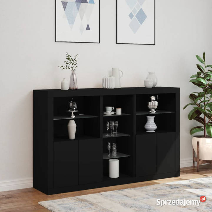 Szafka z oświetleniem LED czarna 162x37x100 Warszawa sprzedam