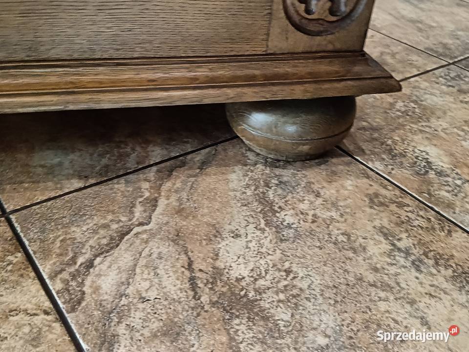 Skrzynia drewniana rzeźbiona 119cm Lipno