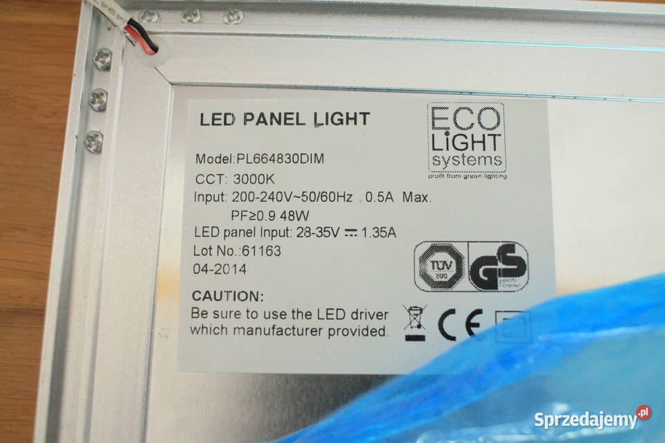 Panel Led 50W 60x60 3000K srebrna ramka Oświetlenie Góra
