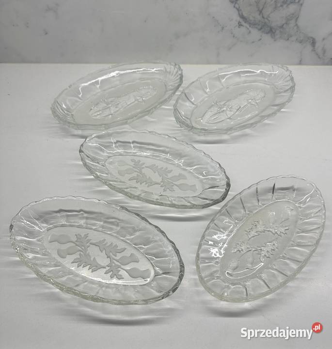 Zestaw półmisek salaterek szklanych z lat PRLu Łódź