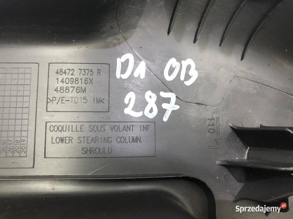 OSŁONA KOLUMNY 484727375R DACIA DUSTER I LIFT sprzedam