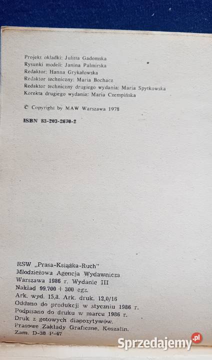 Zofia Hanus Nastolatka szyje sama MAW 1986 r wielkopolskie