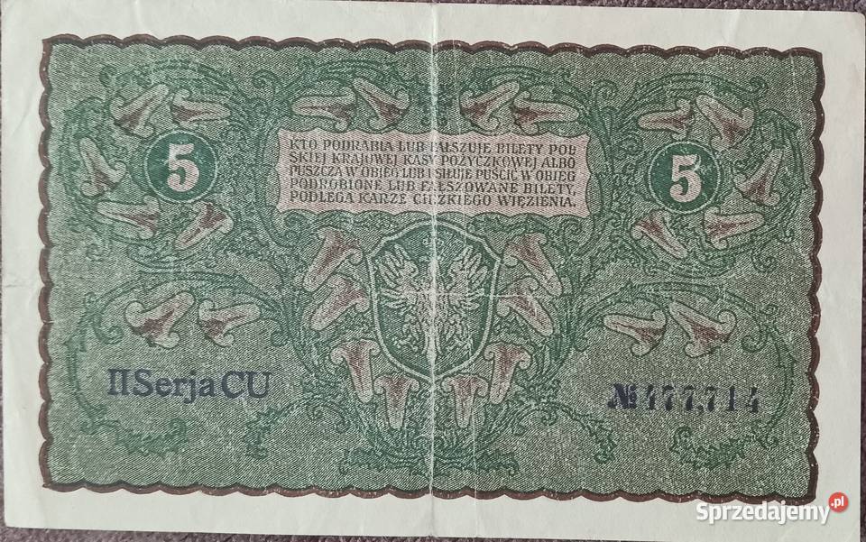5 Marek Polskich 23VIII1919 r II seria CU Konin sprzedam
