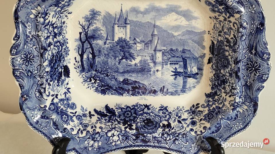 Antyczny półmisek Boch Frres 18451860 kobaltowy Kraków sprzedam