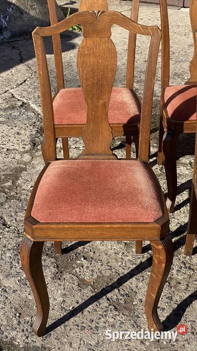 6 stylowych krzeseł dębowych komplet krzesła zachodniopomorskie Gryfice