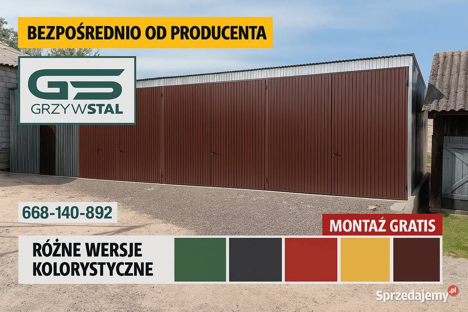OCYNKOWANY GARAŻ BLASZANY Hala Wiata Magazyn 298zł/m2 Sierpc
