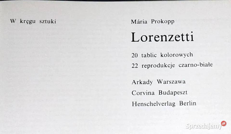 Lorenzetti W kręgu sztuki Mria Prokopp Chełm