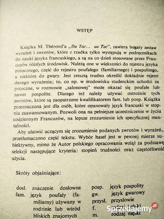 Du tac au tac francuskie książki księgarnie Warszawa