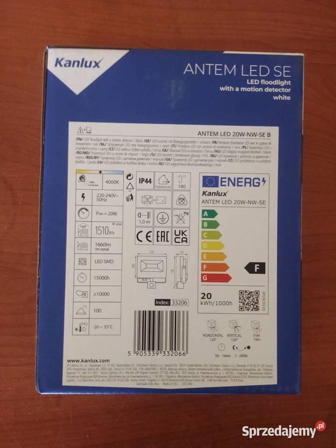 KANLUX NAŚWIETLACZ LED 20W z czujnikiem ruchu sprzedam