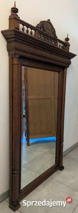 Piękne dębowe lustro neorenesansowesklep Dąbrowa Dąbrowa Górnicza