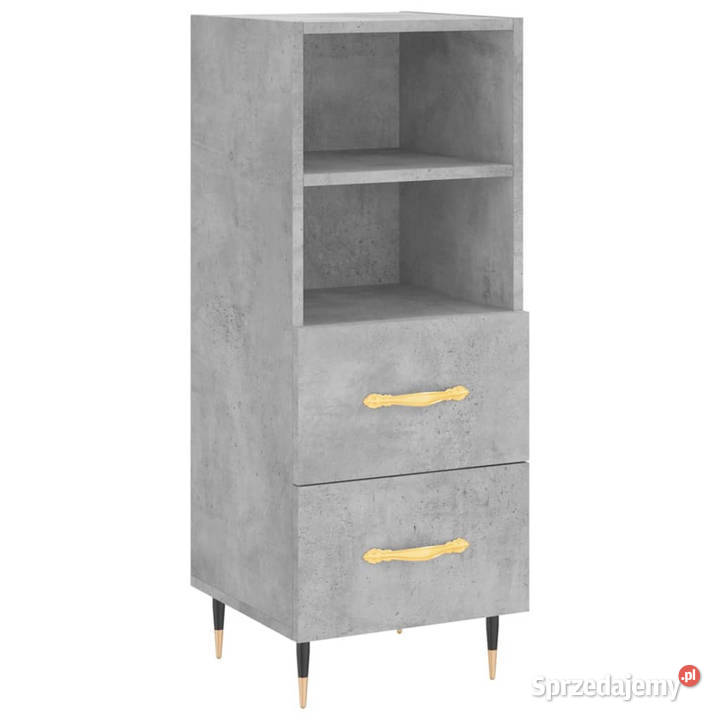 Wysoka szafka szarość betonu 345x34x180 Pozostałe