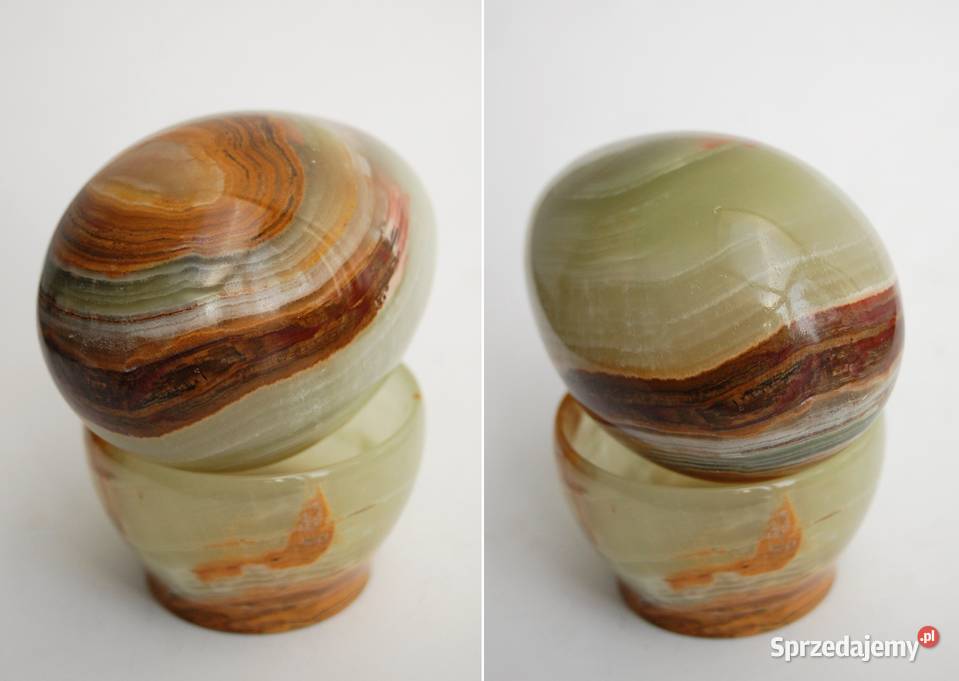 Duże jajko z kamienia z podstawką onyks Lublin