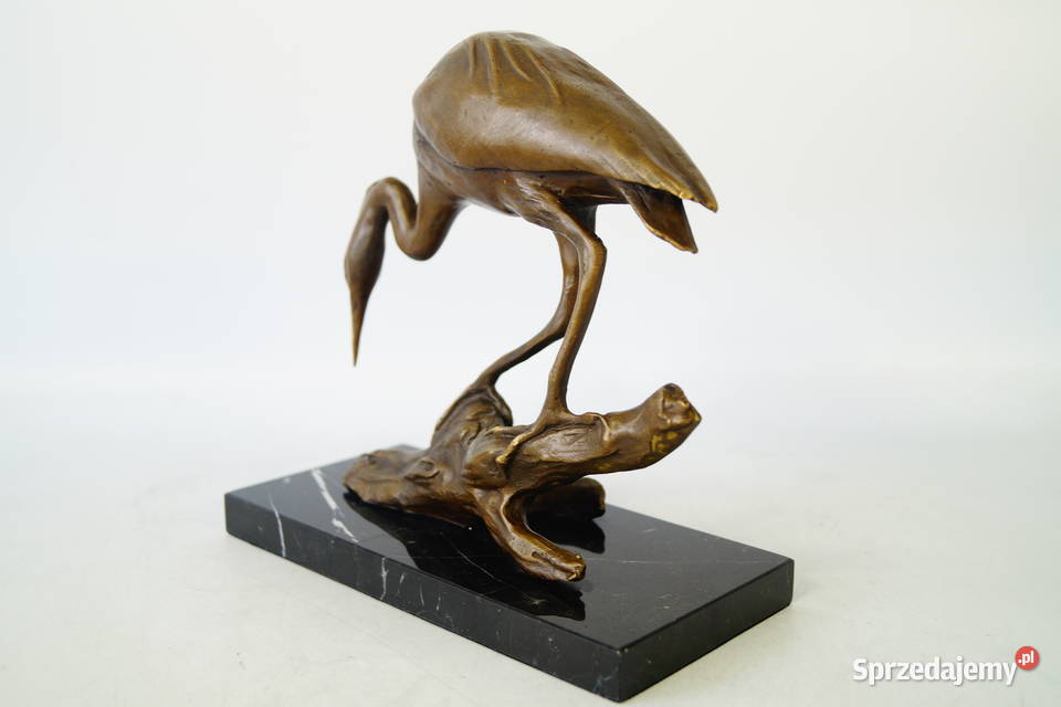 Figura z brązu czapla żuraw rzeźba prezent Gizałki sprzedam