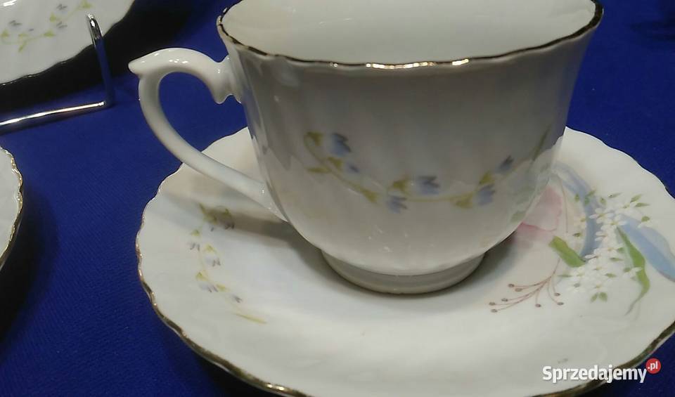 Zestaw śniadaniowy trio Filiżanka porcelana wielkopolskie Słupca