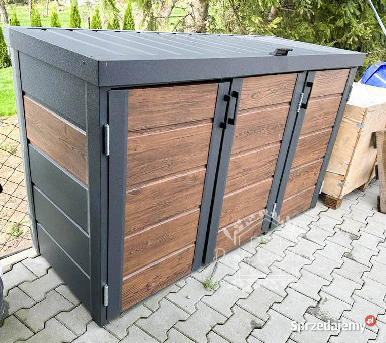 Wiata śmietnikowa spad tył 2x1m antracyt Pabianice