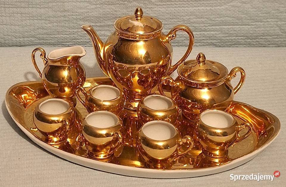 Ćmielów Złocony Zestaw Porcelanowy Lalek Gliwice