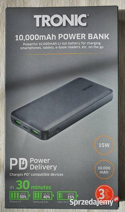 Powerbank Tronic 10000 mAh nowy Łódź sprzedam