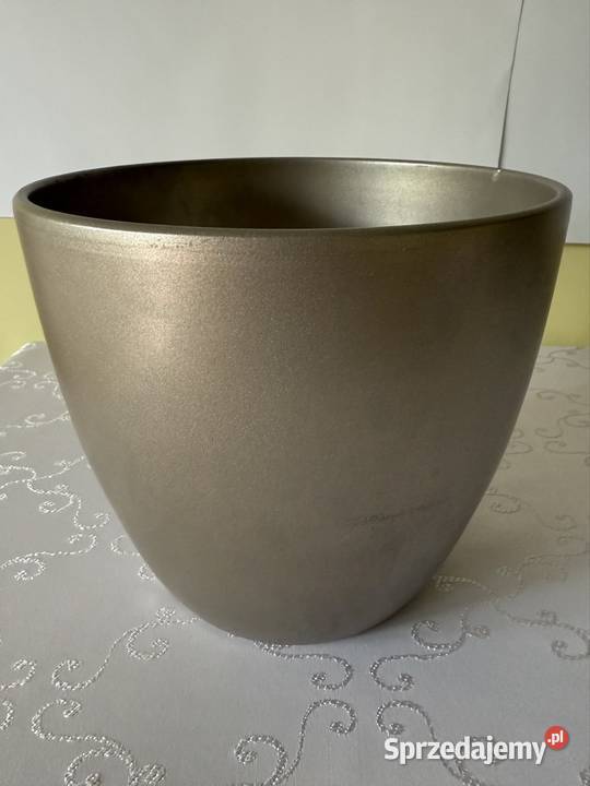 Donica duża ceramiczna srebrna lakierowana Czerwionka-Leszczyny