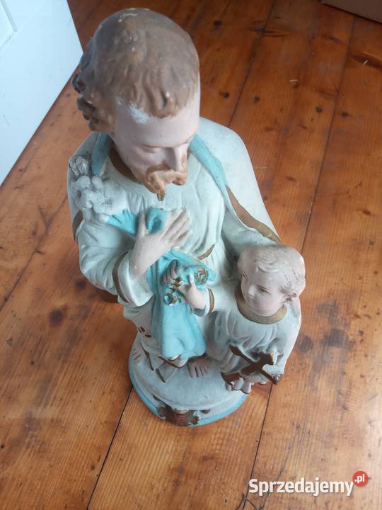 Stara figura Sw Józef gips Gdów