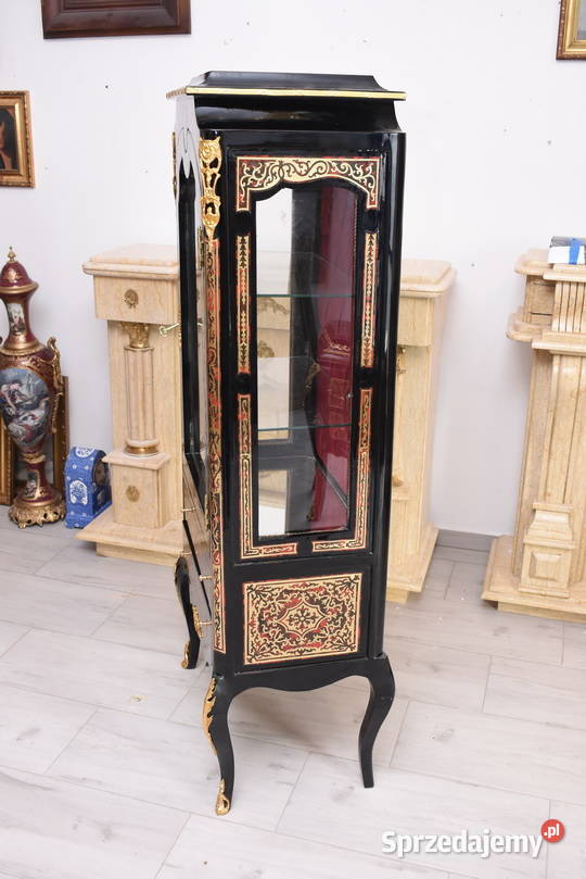 Ekskluzywna Witryna Boulle Przeszklona Rzeźbiona Dom i Ogród Kraków