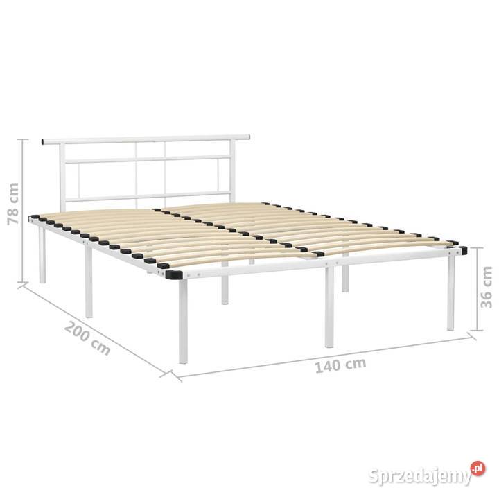 vidaXL Rama łóżka biała metalowa 140 x 200 Ramy i stelaże Warszawa