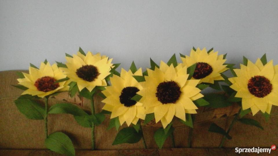 Kwiaty słoneczniki z bibuły krepiny małopolskie Ropa
