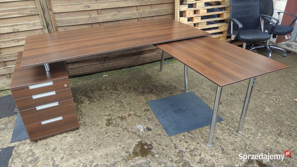 Biurko gabinetowe z dostawką i kontenerkiem Biurka Warszawa