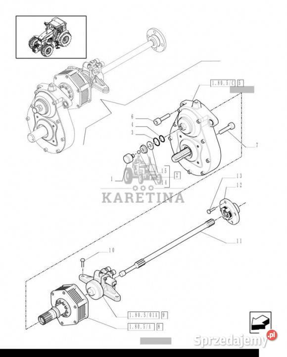Holland T6010 T6070 Wałek napędowy 644mm l Jastrzębniki