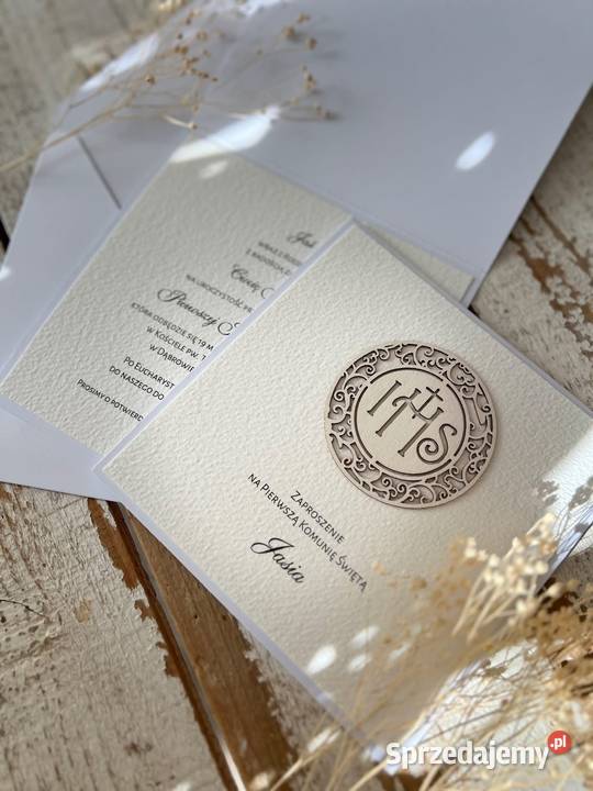 Zaproszenia na komunie dziewczynki ręcznie Gdańsk