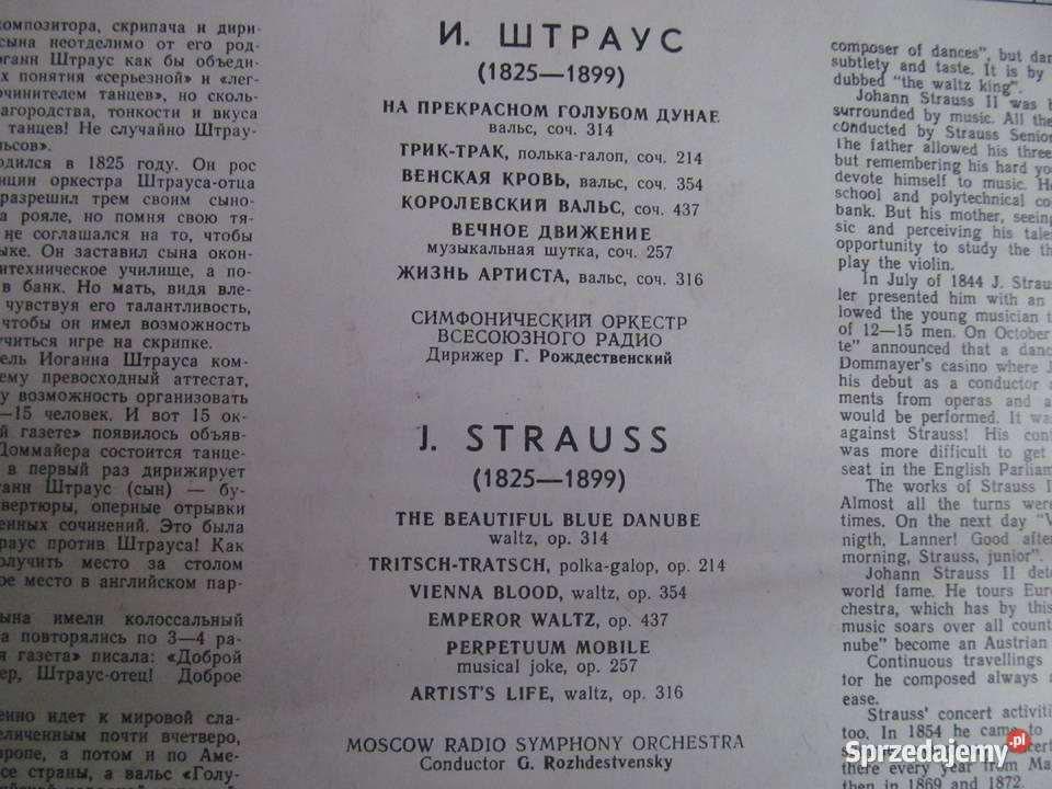 VivaldiGerschwin Grunfeldd MikhailBankMN Straus płyta winylowa lubelskie Lublin