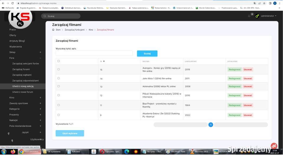 Serwis wielotematyczny na wzór facebooka