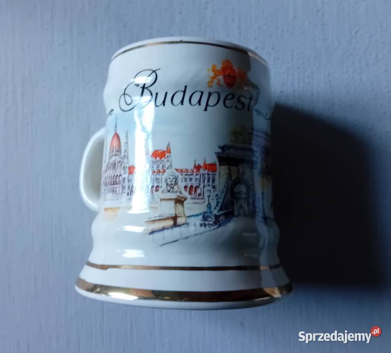 Pamiątkowy kufel porcelitowy z Budapesztu lata Birofilistyka wielkopolskie Koźminek sprzedam