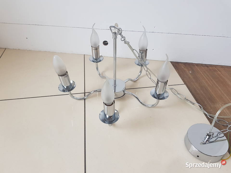 Lampa wisząca klasyczna żyrandol 5xE14 CHROM Warszawa sprzedam