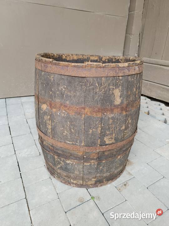 Zabytkowa drewniana beczka kwietnik ozdoba Przeworsk sprzedam