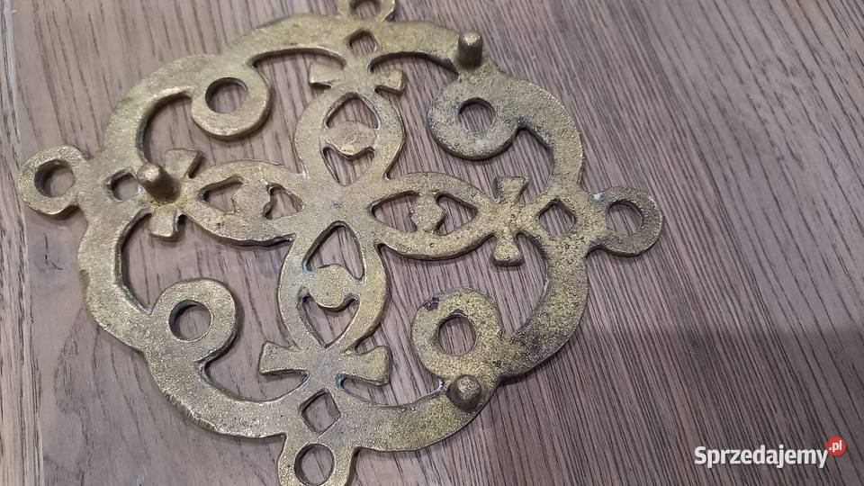 Podstawka mosiężna pod garnek żelazko 684 Antyki, Sztuka, Kolekcje zachodniopomorskie Gawroniec