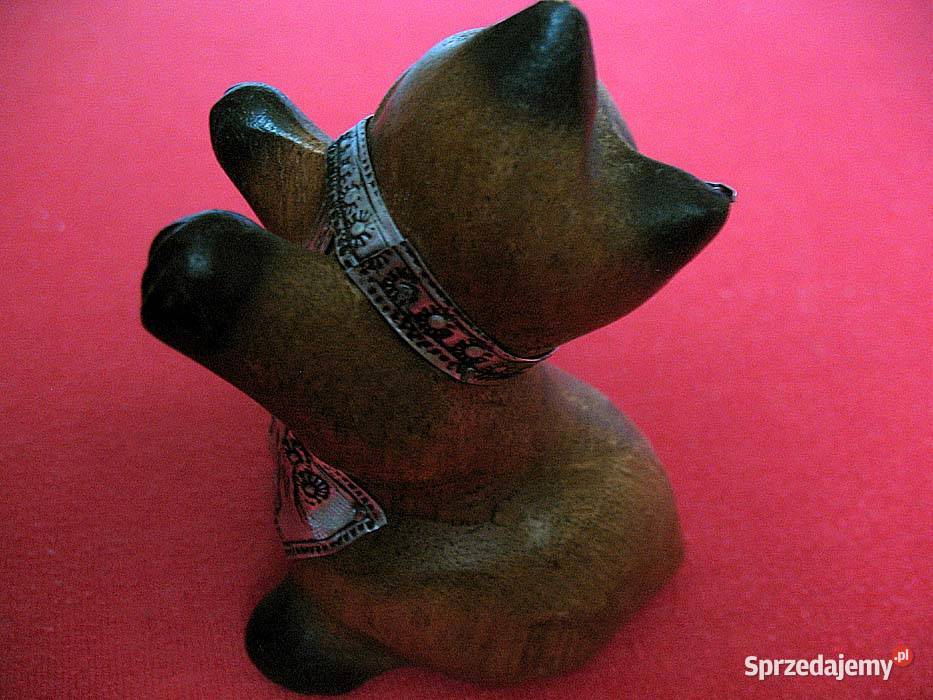Kot Elegancki kotek drewniany figurka stara 10 x Siedlce sprzedam