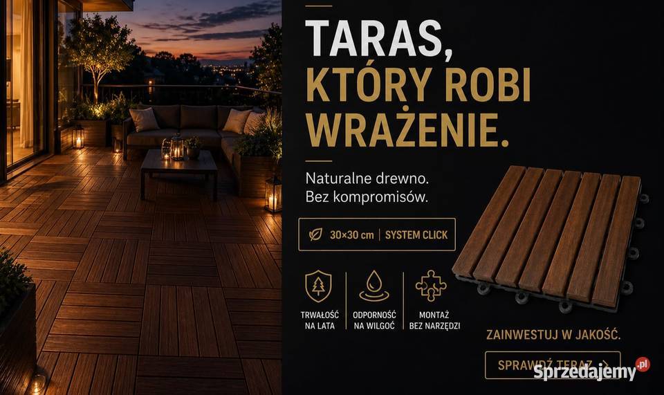 Płytki tarasowe z naturalnego drewna