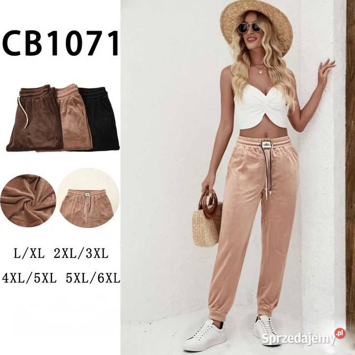 Nowa kolekcja Welurowe spodnie dresowe duże wielkopolskie Leszno sprzedam