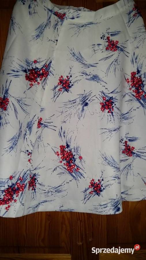 Spódniczka letnia biała w bukiety kwiatów M Kwiatki Łódź