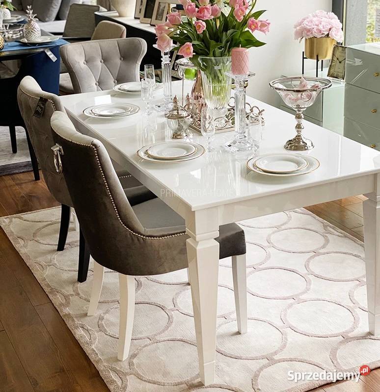 Biały stół glamour ELEGANCE