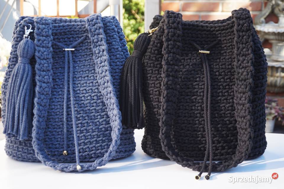 Torba torebka ze sznurka bawełn handmade Józefów