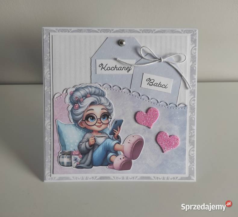 Kartka ręcznie robiona na Dzień Babci 5 Łódź