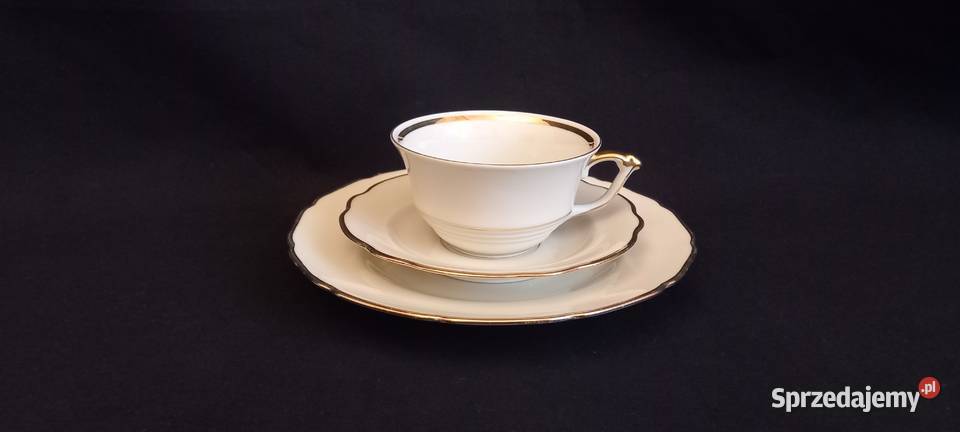 Zestaw śniadaniowy trio CT Carl Tielsch Porcelana i szkło lubelskie Chełm sprzedam