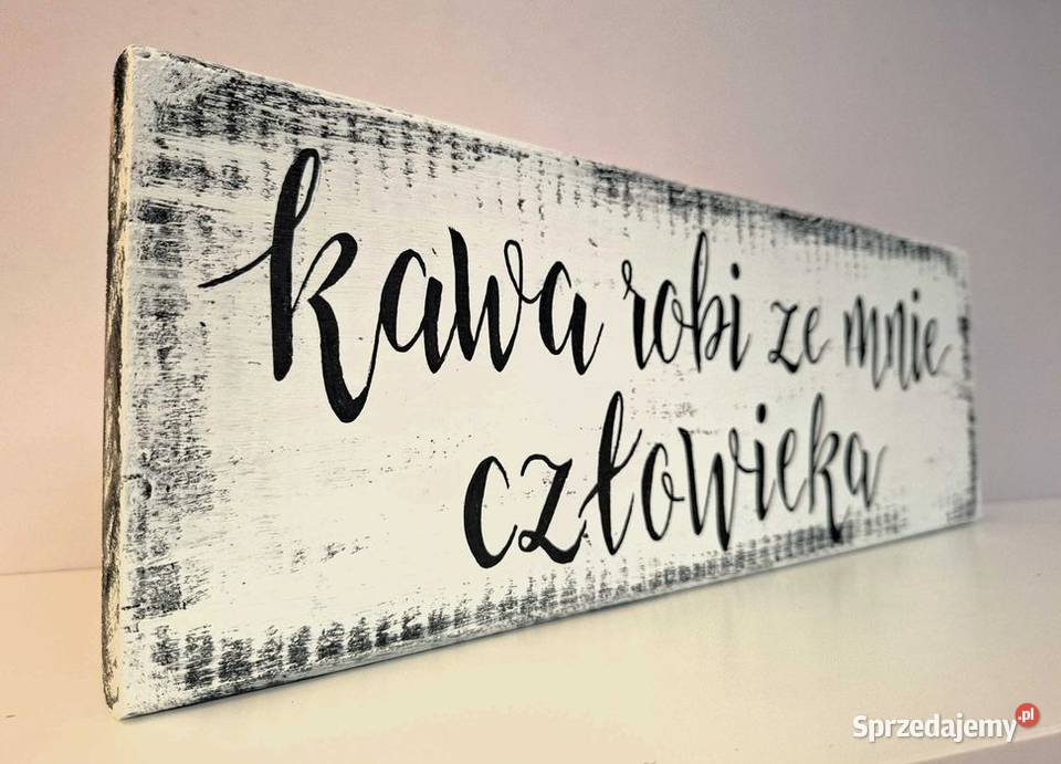 Ręcznie malowana deska z napisem kawosza Katowice sprzedam