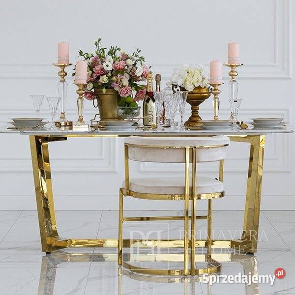 Krzesło glamour beżowo złote nowoczesne do 55cm mazowieckie Warszawa