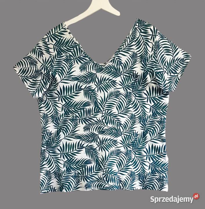 Damska bawełniana bluzka zielona krótki rękaw małopolskie Chrzanów